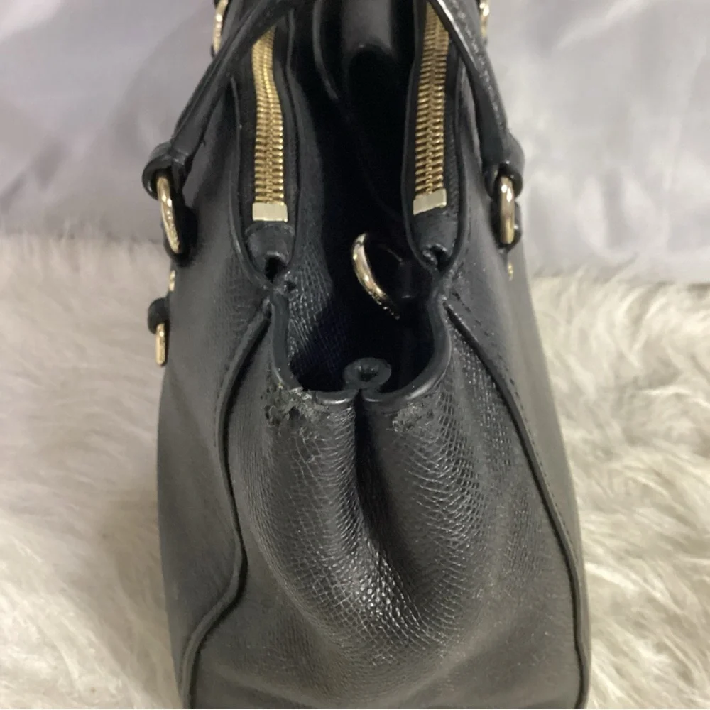 Coach Stanton Carryall Black Leather Satchel Bag 36681